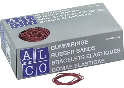 Produktbild von ALCO Gummiringe, Durchmesser 65 mm, rot, 1000 g, 2 Beutel à 500g