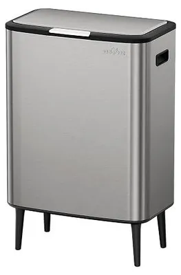 Imagen del producto de Cubo de basura de 65 litros, 2 en 1, para la separación de residuos, color gris