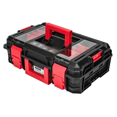 Produktbild von Werkzeugkoffer Organizer Kunststoff schwarz leer Werkzeugkasten mobile Werkstatt 55 x 38 x18 cm