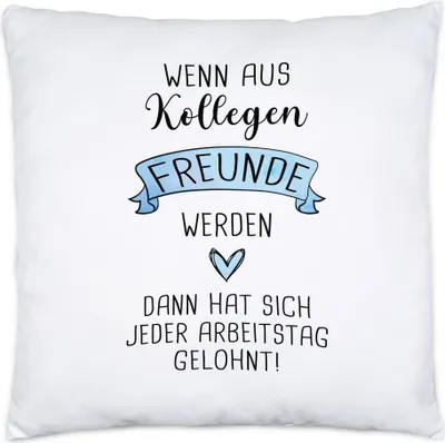 Produktbild von Wenn Aus Kollegen Freunde Werden Kissen Inkl. Füllung Lieblingskollegin Büro-Tasse Kollegin Geschenk