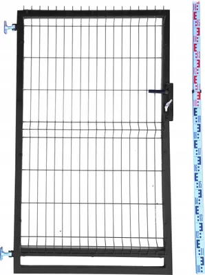 Zdjęcie produktu dla FURTKA 160cm czarna PANELOWA RAL9005 ogrodzeniowa 163cm