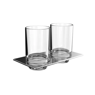 Produktbild von EMCO Emco Doppelglashalter ART Kristallglas, klar chrom