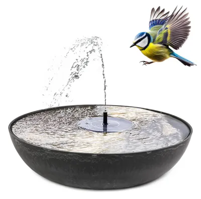 Produktbild von Solar-Brunnen Set für draußen - 45 cm Schale schwarz