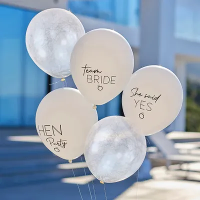 Produktbild von 5 glänzende Ballons für eine Junggesellinnenfeier, 30 cm groß
