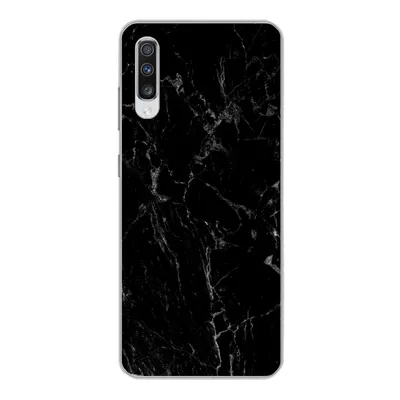 Produktbild von MuchoWow® Handyhülle Schutzhülle Hülle für Samsung Galaxy A70 Marmor - Schwarz - Naturstein Silikon Softcase Handy Hülle - Schutzhaube