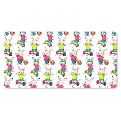 Produktbild von MuchoWow® Schreibtischunterlage Schule - Kaninchen - Tiere - Kinder - Muster 80x40 cm - XXL Mauspad - Gaming Mauspad
