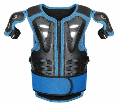 Produktbild von Protektorenweste Kinder Jugend Motocross Fahrrad Schutzweste Cross MO267 Blau