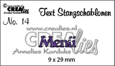 Produktbild von CREAlies Stanzschablone Text Deutsch Set: Menü 1tlg
