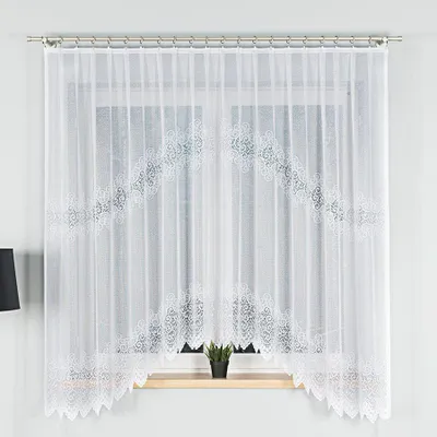 Produktbild von VIOLETTA - Fertiggardine aus Jacquard mit Schnitt unten - 300x180 cm - weiß
