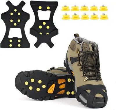 Produktbild von XL-Anti-Slip-Schuhketten mit 10 Stahlspitzen - Maß 45-47 - für Winterlaufen und Eissport