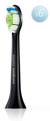 Produktbild von Philips Optimal White HX6066/88 Bürstenköpfe (6er-Pack), 6 Stück(e), Schwarz, 3 Monat( e), Medium, 62000 Bewegungen pro Minute, Philips