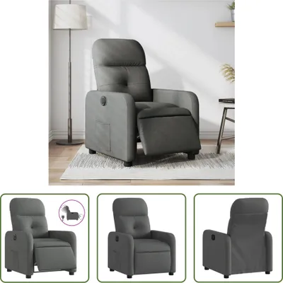 Immagine prodotto di The Living Store Recliner elettrica in tessuto grigio scuro