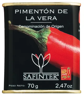 Produktbild von Safinter Piementón de la Vera DO picante - geräuchertes Paprikapulver scharf