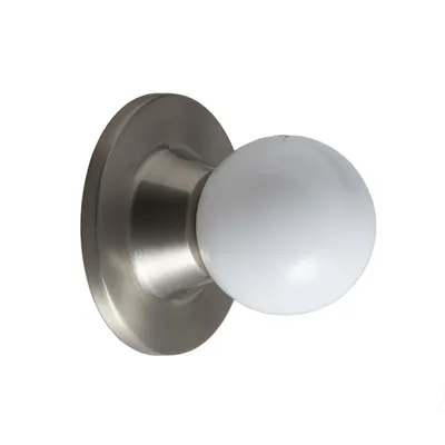 Image de Applique murale ATOMO, douille G9, lampe en métal nickelé avec globe en verre opale de diamètre 12 cm, idéale pour les chambres et les couloirs