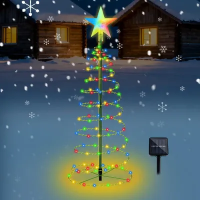 Solar-Weihnachtsbaumleuchte 50 cm, wetterfest, 8 Modi, Außendeko