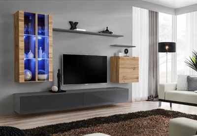 Produktbild von Design Möbel Wandschrank Wohnwand Wohnzimmermöbel TV-Ständer Holzmöbel Sideboard