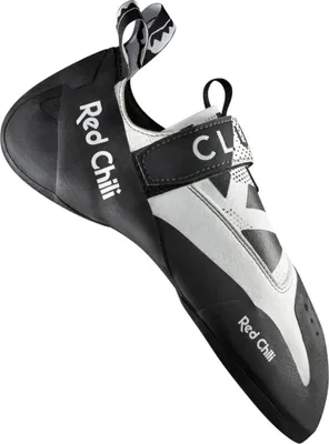 Clue Kletterschuhe von RedChili; schwarz-weiße Farbe; mit Klettverschluss; für Klettern geeignet.