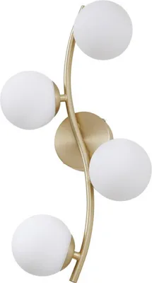 Produktbild von Lindby Wandleuchte Josiana, opal/messing, 48 cm, Kugel, Glas
