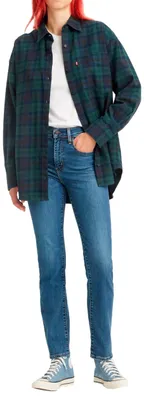 Productafbeelding van Levi's dames jeans, model 724 High Rise Straight, kleur Blue Wave Mid, maat 28W / 30L