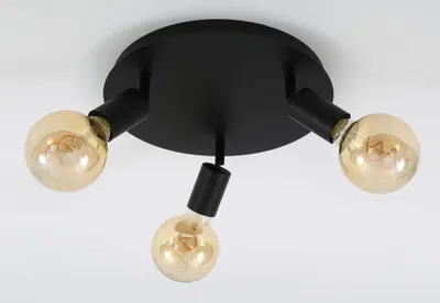 Zdjęcie produktu dla Lampa sufitowa Lampa sufitowa obrotowa obrotowa 3xE27 60W czarny metal Briloner