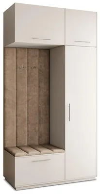 Produktbild von Masseno Garderobe-Set REMA 120/240/60 cm Modern Garderobenschrank Kaschmir, Veloursstoff MONOLITH 09 (Beige)