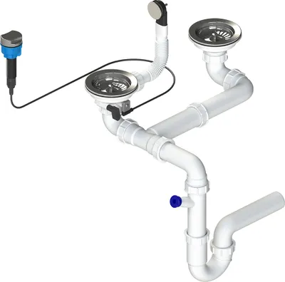Produktbild von Design Siphon aus Stahl für Waschtisch und Waschbecken
