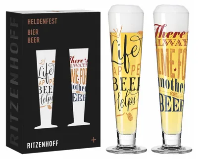 Bierglas-Set 2er-Pack 330 ml Kristallglas Heldenfest