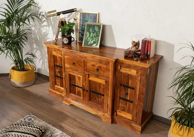 Produktbild von MASSIVMOEBEL24 Sideboard Akazie 160x45x85 honig  lackiert OXFORD #0902