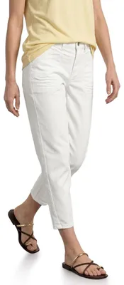 Productafbeelding van Street One high-waist broek met wijde pijpen en een losse pasvorm, kleur: off-white, gewassen, maat 26