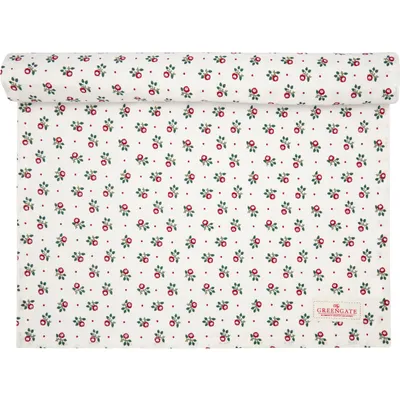 Produktbild von Greengate Tischläufer ABI PETIT Weiß Blumen Baumwolle 45x140 cm Tischdecke
