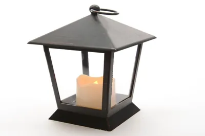 Produktbild von LED Laterne schwarz antik 12x12x17cm