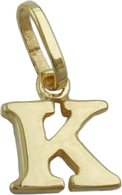 Produktbild von Anhänger 8x7mm Buchstabe K glänzend 9Kt GOLD gold 8x7mm