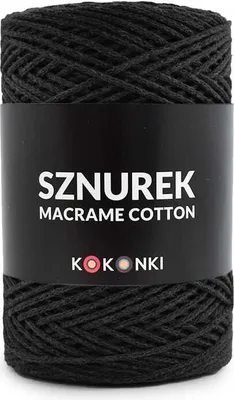 Produktbild von Kokonki Makramee Garn 2mm, 200m, Schwarz Baumwolle