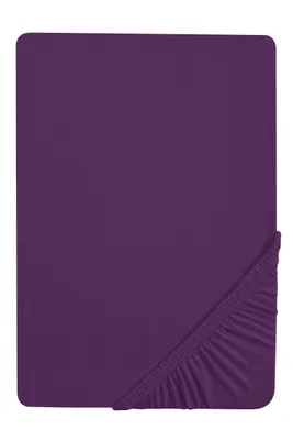 Produktbild von biberna Jersey-Spannbetttuch DUNKEL VIOLETT 90-100x200 cm