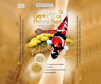 Produktbild von Genki4Koi Natural Food® Color&Power 4 kg 5 mm – hochwertiges schwimmendes Koi-Futter