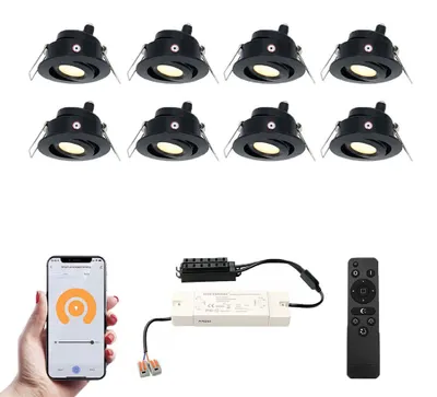 Produktbild von hoftronic LED-Mini-Einbaustrahler 12V 3W 200lm 2700K IP44 Schwarz