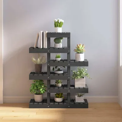 Produktbild von "2026 Promotion" Pflanzenständer - Hochbeet - Grau 85x25x109,5 cm - Massivholz Kiefer - Beete CC28824