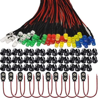 Obrázek produktu pro 50 kusů 5 mm LED diody, 12 V předzapojené světlo, předzapojené LED diody, diodové světlo
