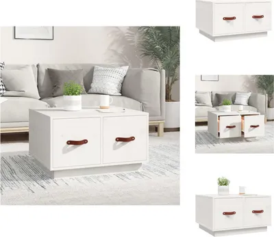 Image de vidaXL Table basse blanche 60x53x35 cm pin massif - Tables basses