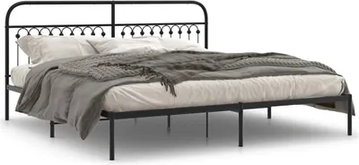 Obrázek produktu pro vidaXL Postel s čelem kovová černá 200x200 cm