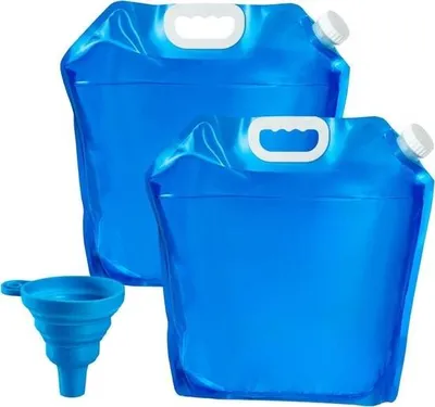 Image de Bidon d'eau d'urgence pliable - 10 l - sans BPA - bouchon à vis - Camping & Urgences