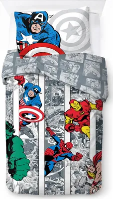 Image de Ensemble de literie Marvel Comics, design "Comic Cool", 100 % coton, pour une personne