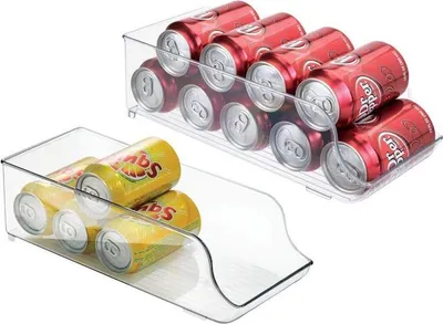 Produktbild von mDesign Dosenhalter Organizer Aufbewahrung 2er-Set Kunststoff Transparent