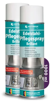 Produktbild von HOTREGA Edelstahl Pflegespray Brillant 500 ml - Edelstahlreiniger, Edelstahlpflege, Edelstahl Pflege Reiniger