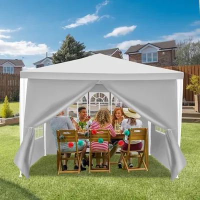 Produktbild von Jiubiaz Pavillon Camping Robustes Festzelt Verbolzung Partyzelt Praktisches 3x3m Weiß