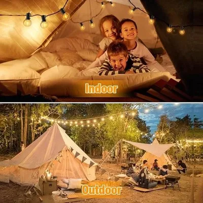 Obrázok produktu pre 18 metrov dlhá vonkajšia svetelná reťaz LED s 30+1 žiarovkami LED G40, vodotesná podľa IP45, na terasy, záhrady, párty a svadby