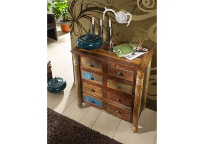 Produktbild von MASSIVMOEBEL24 Kommode Altholz 80x42x85 mehrfarbig lackiert FABLE #09