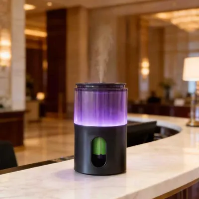 Produktbild von Wasserloser Aroma Diffuser 2000mAh, Nebel Duftzerstäuber ohne Wasser, USB-C wiederaufladbar, 8 RGB LED Farben, 4 Timer, für Auto Büro Schlafzimmer