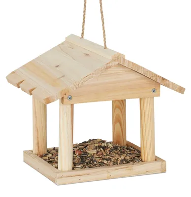 Zdjęcie produktu dla Karmnik dla ptaków domek dla ptaków - Drewno sosnowe - 22 x 26 x 22 cm - Do zawieszenia