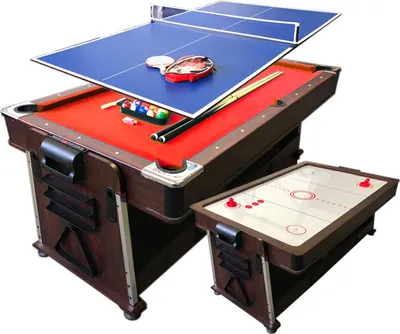 Produktbild von Billardtisch 7FT MATTEW ROT und Tischhockey und Tischtennistisch und Tischdecke